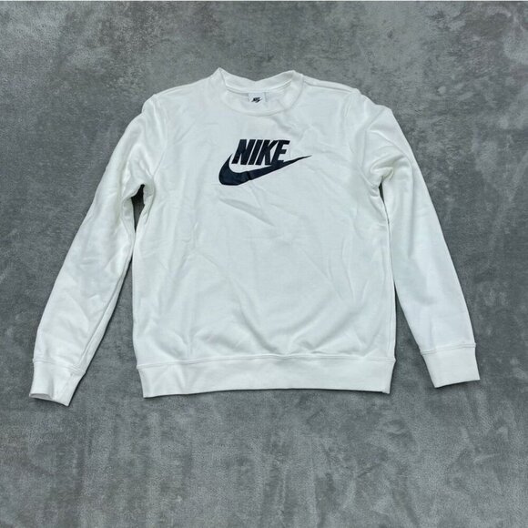 Nike Tops - Nike Womens White Sweatshirt Logo Crewneck Small *flaw* d0973
